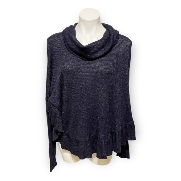 Postmark Anthropologie XS/S Purple Cowl Neck Long Sleeve Ruffle Orley Sweater - Picture 4 of 10